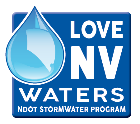 Logo for NDOT Stormwater Program "Love NV Waters"